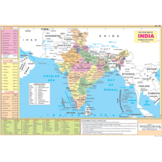 India - Political & Adjacent Countries Chart Paper (24 x 36 CMS)
