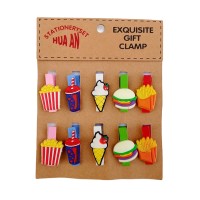 Decorative Wooden Clips - Fast Food (Set Of 10)
