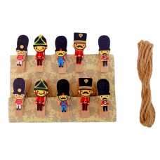 Decorative Wooden Clips - Troops (Set of 10)