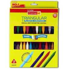 Camlin Triangular Plastic Crayons 26 Shades