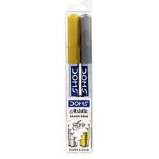 DOMS Metallic Brush Pen - 2 shades (Silver, Golden)