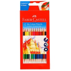 Faber-Castell Bi-Color Pencil Set - Pack of 12 (Assorted)