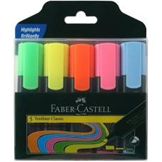 Faber Castell Classic Textliner - Pack Of 5 Assorted Colours