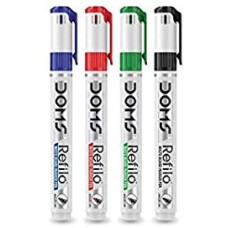 DOMS Refilo Whiteboard Marker - Pack Of 4 Assorted Colours