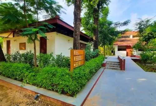 The peaceful and historic Sabarmati Ashram in Ahmedabad, an iconic cultural starting point for our customized Gujarat tour packages.