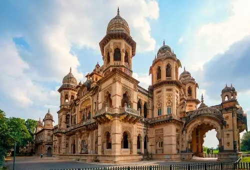 The magnificent royal architecture of Laxmi Vilas Palace in Vadodara, a breathtaking heritage highlight featured in our customized Gujarat tour packages.