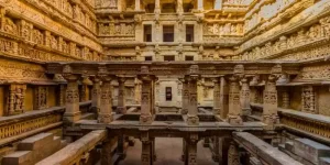 The intricate subterranean stone carvings and statues of Rani ki Vav, a UNESCO-listed stepwell explored during a private Ahmedabad to Patan day trip.